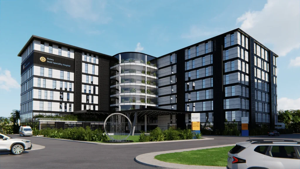 Medical hospital and College Rotary Club-Unjha-medigence-building